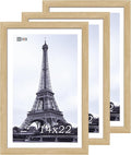 VCK 14x22 Picture Frame Set of 3 - Oak, Natural Solid Wood Poster Frames, Wall Gallery Frame-Ruum Studio Home