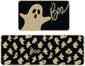 Halloween Kitchen Mat Set of 2, Ghosts Boo Halloween Kitchen Decor, Halloween Rug for Floor, Indoor Spooky Home Decor with Non-Slip Backing,17 x 29 Inch & 17 x 47 Inch-Ruum Studio Home