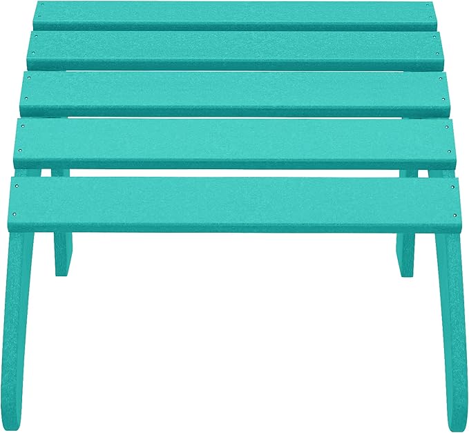 WestinTrends Outdoor Ottoman, Patio Adirondack Ottoman Foot Rest, All Weather Poly Lumber Folding Foot Stool for Adirondack Chair, Widely Used for Outside Porch Pool Lawn Backyard, Turquoise-Ruum Studio Home