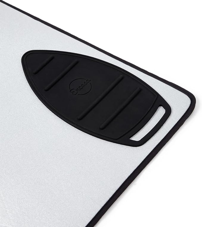 Encasa XO Ironing Mat/Pad - Metallic Silver (Large 48"x28") with 5mm Foam Padding & Silicone Iron Rest for Steam Pressing on Tabletop or Bed - Heat Reflective, Portable, Quilting-Ruum Studio Home