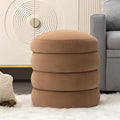 Furniliving Modern Round Ottoman, Soft Bedroom Ottoman Footstool Round Ottomans Stool for Living Room, Makeup Room, Coffee, Velvet-Ruum Studio Home