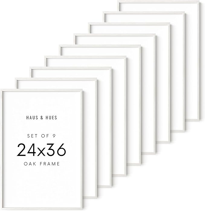 HAUS AND HUES Standalone White Oak Frames Set of 9-24x36-Ruum Studio Home