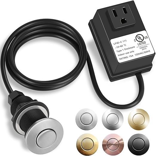 Garbage Disposal Air Switch Kit, UL Certified Professional Garbage Disposal Switch Button Power Module, Sink Top Waste Disposer On/Off Switch-Ruum Studio Home