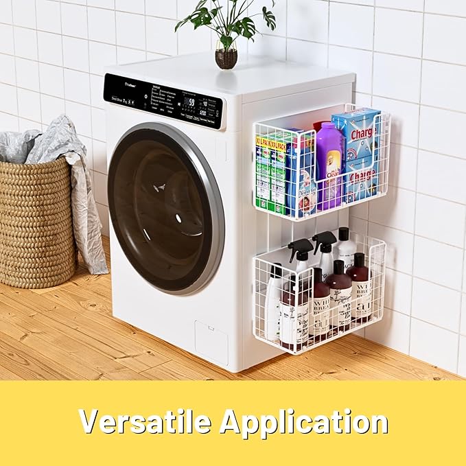 Magnetic Shelf for Fridge, Fruit Potato & Onion Storage Bins, Pantry Organizers & Storage, Large Container Magnetic Basket for Refrigerator, Kitchen Counter,Cabinet Magnetic Fridge Organizer White (2)-Ruum Studio Home