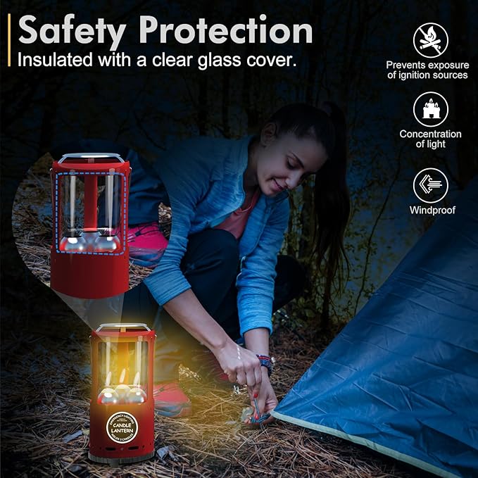 Candle Lantern, Camping Gear for Campers Use, Without Candles-Ruum Studio Home