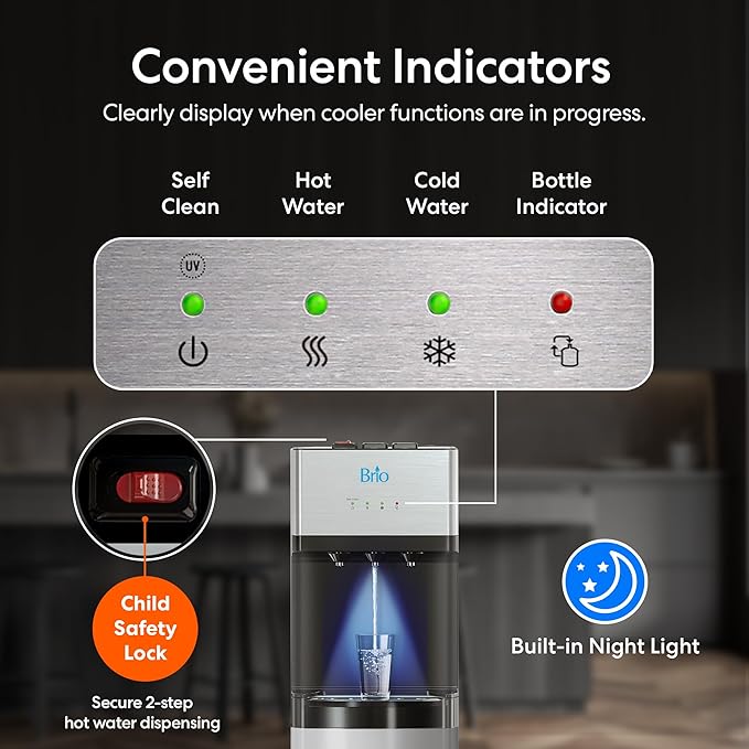 Brio Self Cleaning Bottom Loading Water Cooler Water Dispenser – Limited Edition - 3 Temperature Settings - Hot, Cold & Cool Water-Ruum Studio Home