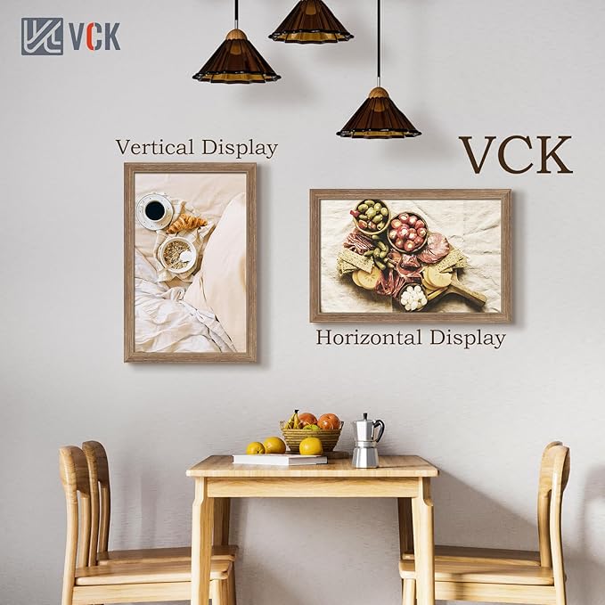 VCK 14x22 Picture Frame 3 Pack - Brown Walnut, Natural Textured Solid Wood Frame, Wall Gallery Frame-Ruum Studio Home