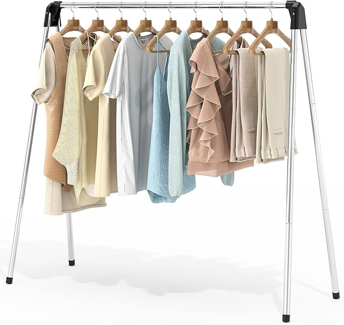 APEXCHASER Foldable Clothes Drying Rack, 55'' Collapsible Laundry Clothes Airer Width Heavy Duty Hanger for Sweaters Baby Clothes Towels Portable Indoor Outdoor for Home Travel-Ruum Studio Home