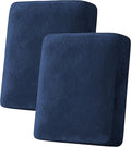 H.VERSAILTEX Velvet Stretch Couch Cushion Cover Plush Cushion Slipcover for Chair Loveseat Sofa Cushion Furniture Protector Seat Cushion Sofa Cover (2 Piece Medium Sofa Cushion Covers, Navy)-Ruum Studio Home