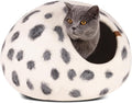 MEOWFIA Cat Cave – Premium Felt Cat Bed for Indoor Cats, Handmade 100% Merino Wool (Medium, Snow Leopard)-Ruum Studio Home