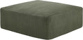40" Square Stuffed Ottoman Pouf for Sofa Couch, Corduroy Poufs with Foam Chunk Filling, Furry & Fluffy Foot Stool Movable Ottoman. 40 * 40 Floor Poufs Foot Rest for Living Room, Green-Ruum Studio Home
