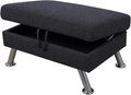 Ottoman Rectangular Storage Ottoman Bench, Flannel Footrest Stool Footstool with Lid for Living Room, Bedroom, Entryway, Dark Gray, 35"x24"x18"-Ruum Studio Home