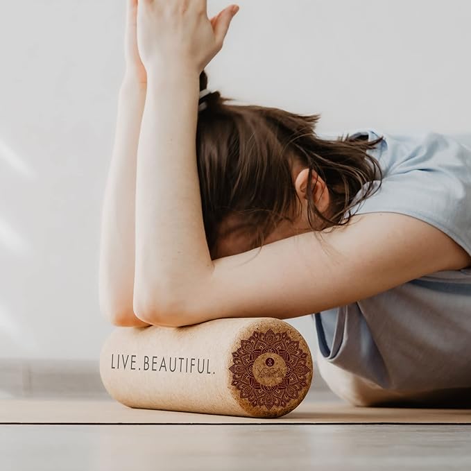 Yoga Design LAB | The Cork Roller | Release Tight Muscles, Improve Circulation, Decrease Soreness, Massages Tissue | Ideal for All Areas of The Body arms, Legs, Back | Travel Friendly (Mandala Tonal)-Ruum Studio Home