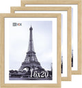 VCK 16x20 Poster Frame 3 Pack - Oak, Natural Solid Wood Picture Frames for Wall, Wall Gallery Frame-Ruum Studio Home