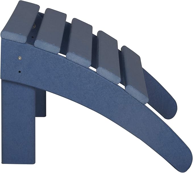 WestinTrends Outdoor Ottoman, Patio Adirondack Ottoman Foot Rest, All Weather Poly Lumber Folding Foot Stool for Adirondack Chair, Widely Used for Outside Porch Pool Lawn Backyard, Navy Blue-Ruum Studio Home