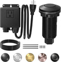 Joinfworld Garbage Disposal Air Switch Kit Waterproof Garbage Disposal Button Kit with Long Garbage Disposal Switch Matte Black - UL Listed-Ruum Studio Home