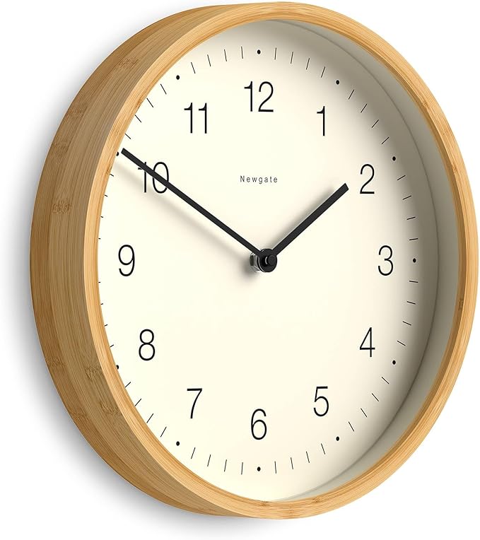 NEWGATE® Bali Wall Clock | Scandi Inspired Bamboo Clock | 12 inch | Modern Minimalist Design for Kitchen, Living Room or Office-Ruum Studio Home