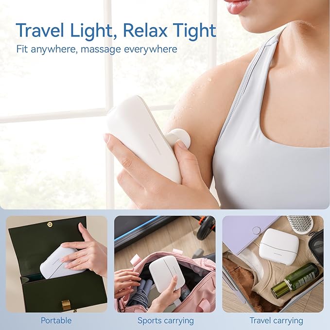 KingPavonini Mini Massage Gun with All-in-One Storage Case, FSA HSA Eligible, Pocket-Sized Small Massage Gun Deep Tissue, 0.5 lbs Portable Percussion Massager for Travel, Gym, Gift for Women Men-Ruum Studio Home