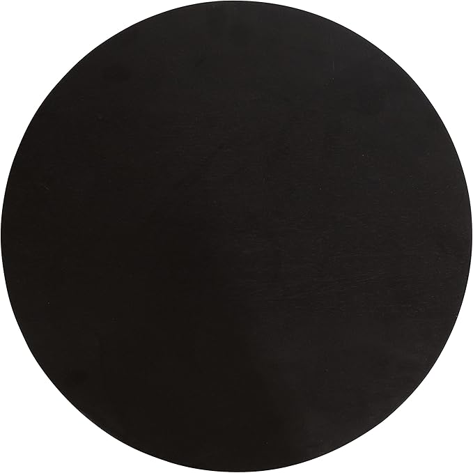 Kate and Laurel Aja Modern Side Table, 15 x 15 x 23, Black, Decorative Modern Geometric Wood Bedroom Nightstand Table with Round Tabletop and Unique Slanted Legs-Ruum Studio Home