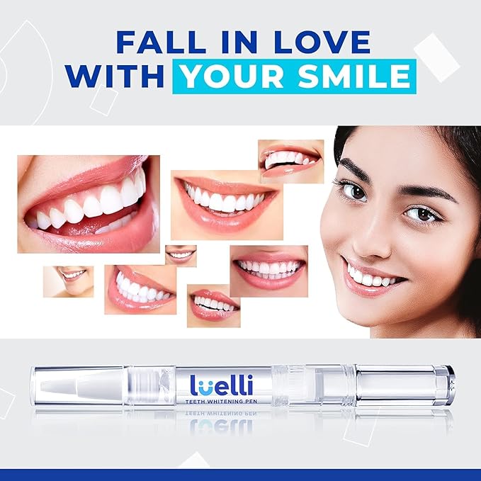 Luelli Teeth Whitening Pen, 20+ Uses - Travel Size Professional Tooth Whitener Serum, Extra Strength Organic Teeth Bleaching Gel for Sensitive Teeth, Instant Stain Removal, Simply White Smile, 4 Count-Ruum Studio Home