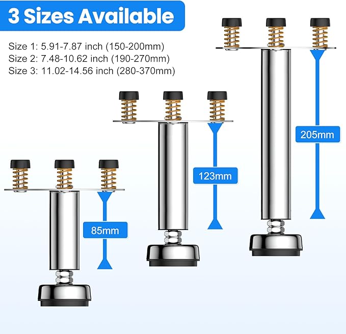 Garbage Disposal Support, Adjustable Spring Shock Absorber Bracket (11.02-14.56inch (28-37cm)), Holds Up tp 440lbs, Stainless Steel Noise Reduction Installation Kit-Ruum Studio Home