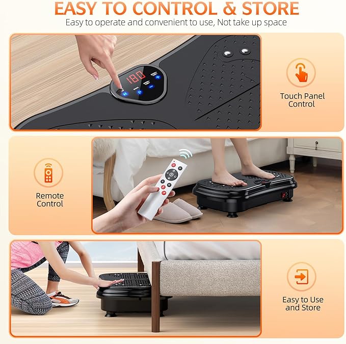 Vibration Plate Exercise Machine Weight Loss, Full Body Vibration Plate for Lymphatic Drainage, 180 Adjustable Speeds Vibrating Plate 400 Lbs Capacity Fitness Platform for Women Men-Ruum Studio Home