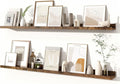 Fun Memories Picture Ledge Shelves Set of 2, 48 Inch Rustic Wall Mounted Floating Shelves with Lip for Home Storage and Décor in Bathroom, Kitchen, Nursery, Bedroom, Living Room, Brown-Ruum Studio Home