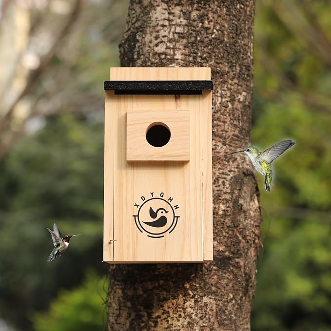 2 Pack Bird Houses for Outside,Bird House kit,Hummingbird House,Blue Bird House Outdoor Wren Swallow Finch-Ruum Studio Home