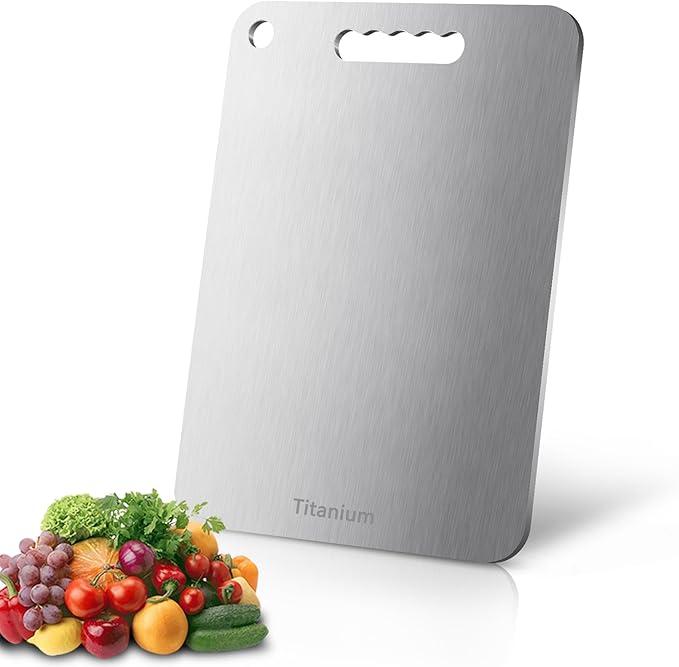 Titanium Cutting Board Ultra-Lightweight,Non-Toxic,Food-Grade Pure Titanium Cutting Boards for Kitchen Dishwasher Safe Double Sided High - End Chopping Board for Meat Vegetable Fruit-Ruum Studio Home