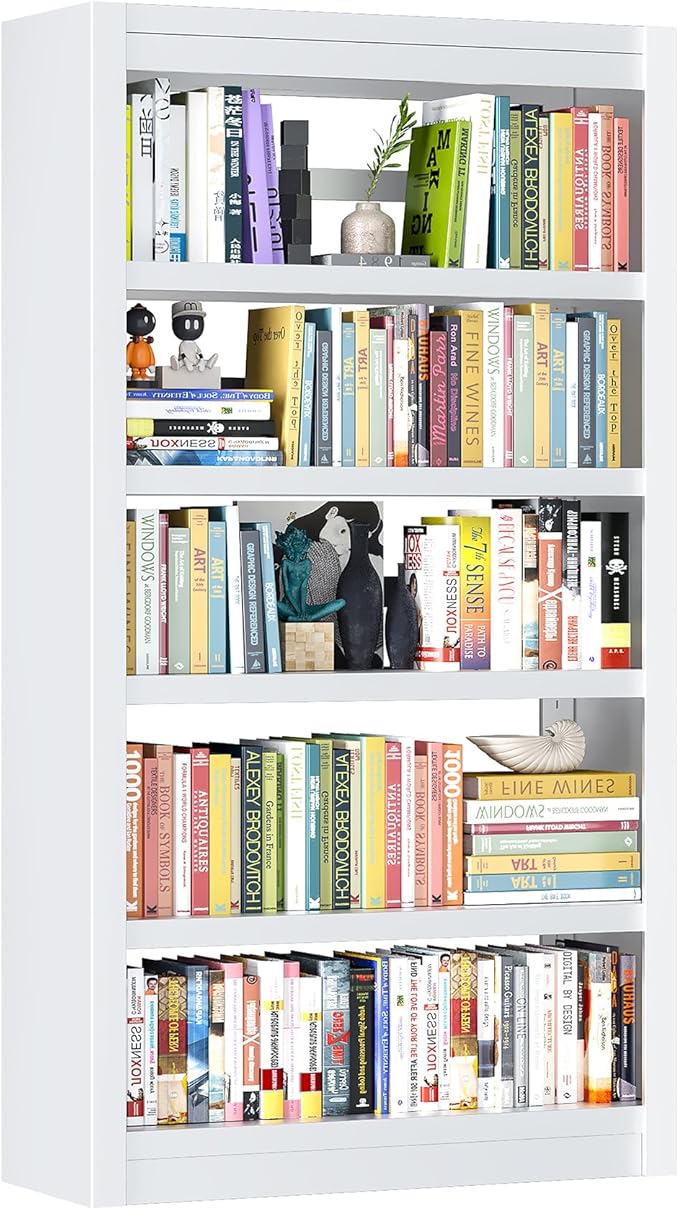 Bookshelf, 5-Tier Sturdy Bookcase, Adjustable Book Shelf, Large Capacity per Shelf, Modern Book Shelf for Living Room, Home Office, Garage, Ideal for Home Organization & Stylish Upgrades-Ruum Studio Home
