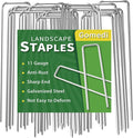 Landscape Staples Galvanized 10 Inch 60 Pcs, Metal Garden Stakes 1.6 Inch, Garden Staples for Weed Barrier Lawn 11 Gauge-Ruum Studio Home