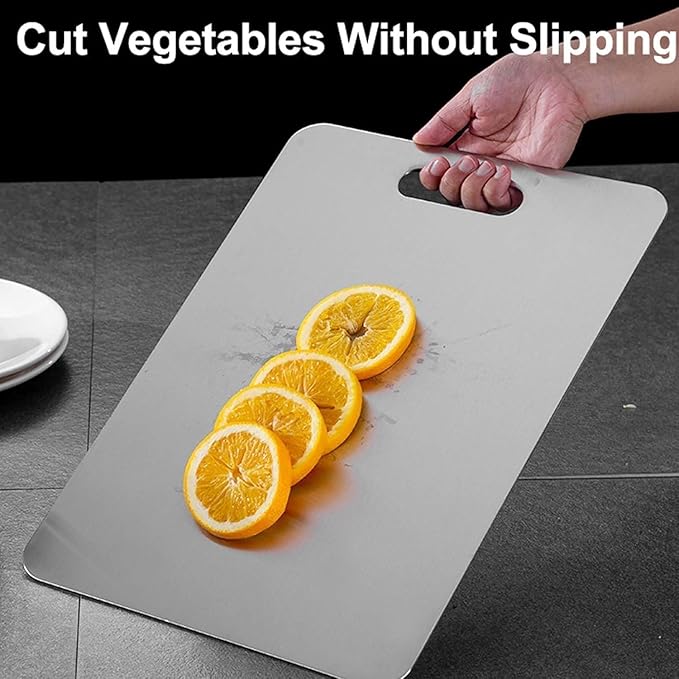 Titanium Cutting Board - 2025 New Upgrade 100% Pure Titanium Cutting Boards for Kitchen Double Sided Non Toxic Titanware Cutting Board,Hygiene Durable Dishwasher Safe Chopping Board (12"L x 9"W)-Ruum Studio Home