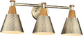 FEMILA Antique Brass Bathroom Vanity Light, 3-Lights Industrial Modern Wall Sconce Bathroom Lighting, Hammered Metal Shade Finish, 4FG59B-3W BG-Ruum Studio Home