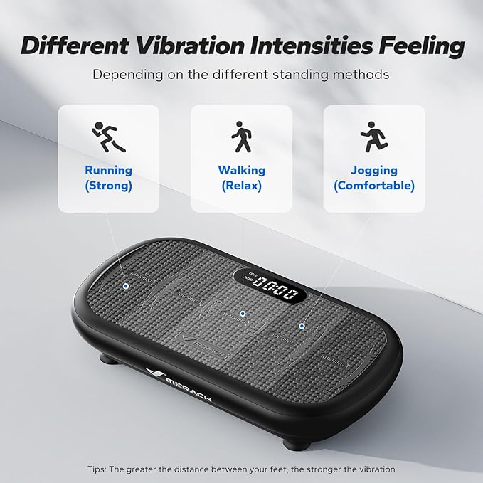 MERACH Vibration Plate Exercise Machine, Vibration Plate 440 Lbs Capacity, Bluetooth and Silicone Pedal, Stimulate Deep Fat, Vibration Plate for Lymphatic Drainage, Vibrating for Weight Loss-Ruum Studio Home