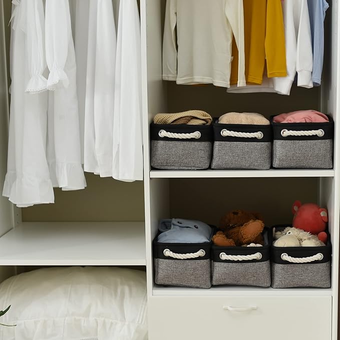 Fabric Storage Cubes - Closet Storage Bins Storage Baskets for Organizing with Handles Organization and Storage 11.8 (L) x 7.8 (W) x 5.2 (H) inches-Ruum Studio Home