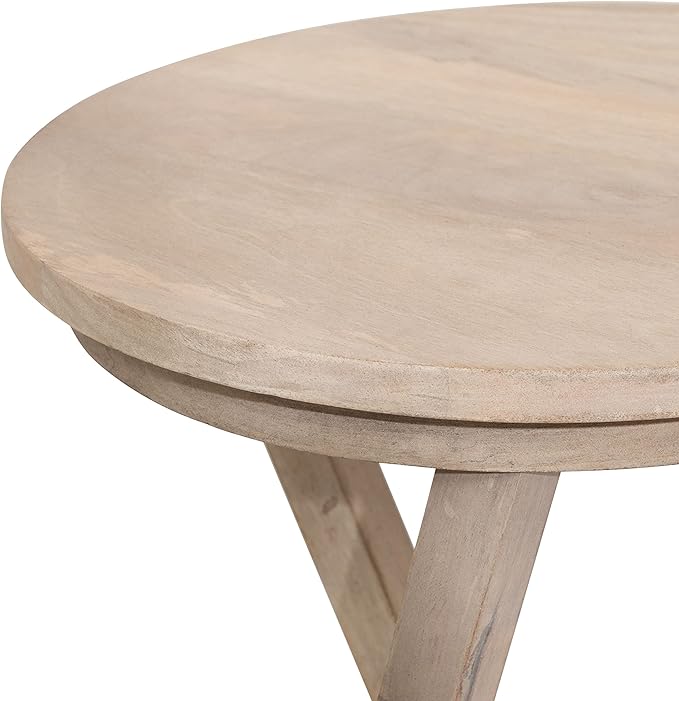 Kate and Laurel Aja Modern Round Side Table, 15 x 15 x 23, White, Decorative Modern Geometric Wood Bedroom Nightstand Table-Ruum Studio Home