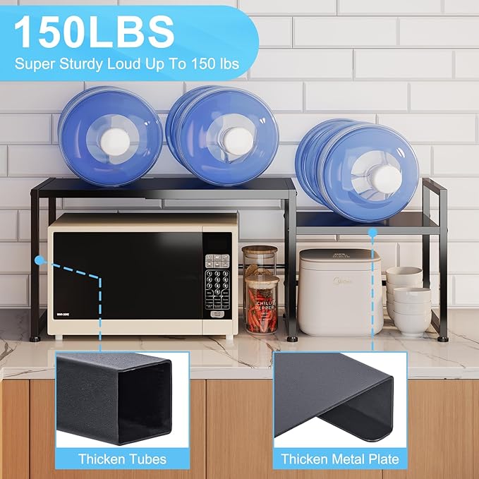 44.3 Inches Expandable Metal Storage Shelves,150LBS Heavy Duty Shelving Units and Storage For Appliance,Adjustable Utility Organization and Storage Shelf Rack For Kitchen Cabinet Closet Garage Pantry-Ruum Studio Home
