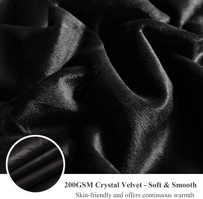 XeGe Luxury Faux Fur Throw Blanket, Black Soft 50x60 Fluffy Blanket Throw, Shaggy Plush Decorative Couch Blanket, Cute Furry Bed Throw Fuzzy Lap Blanket for Kids Women Men Teen Girls Black-Ruum Studio Home