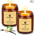 Balsam & Cedar Scented Candle Set 2 Pack – Natural Soy Wax Hand-Poured – Relax and Relieve Stress – 60-Hour Long-Lasting Burn – Premium Aromatherapy Candle for Home Decor, Gifts-Ruum Studio Home