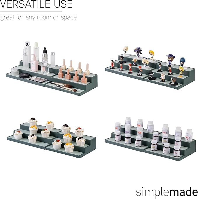 SIMPLEMADE 3-Tier Spice Rack Organizer - Versatile Storage Shelf for Kitchen, Bathroom, Bedroom & Office, Set of 2, Expandable Sage-Ruum Studio Home