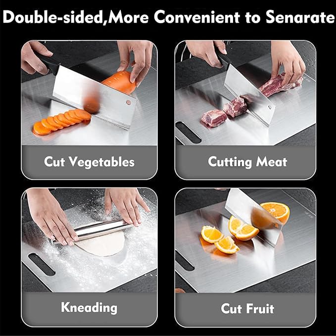 Titanium Cutting Board - 2 pack Titanium Cutting Boards for Kitchen,Double Sided Titanium Cutting Mat,Non Stick Chopping Board Easy to Clean（7.67 * 11.81in）