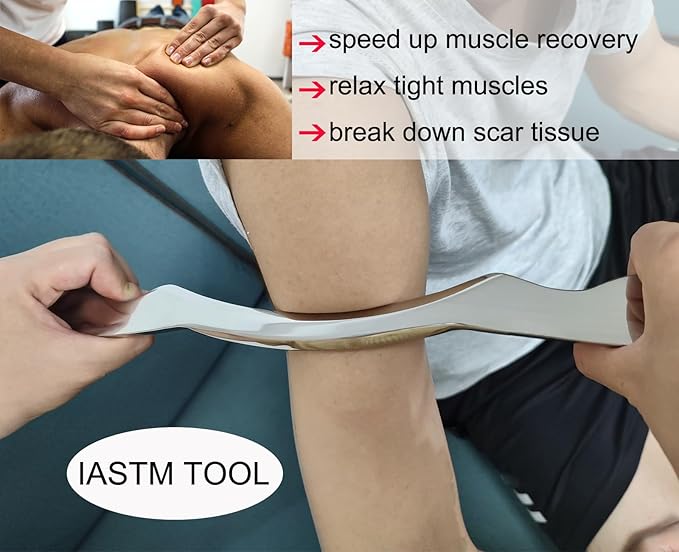 Muscle Scraper Stainless Steel Gua sha Scraping Massage Tool IASTM Tools Great Soft Tissue Mobilization Tool(Long bar)-Ruum Studio Home