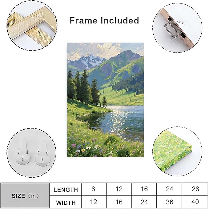 The scenery of mountain streams and green meadows is suitable for living rooms bedrooms offices landscape posters and wall paintings-Ruum Studio Home