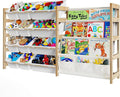 Large Toy Storage Organizer with Bookshelf, Toy Organizers and Storage with 12 Storage Bins, 4 Tier Multipurpose Toys Organizer Storage for Kids Room, Playroom, Nursery Room, White-Ruum Studio Home