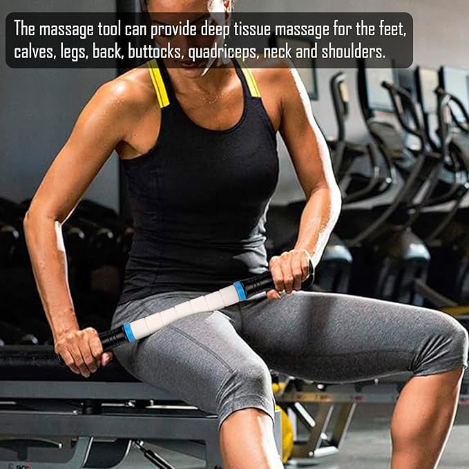iGreely Portable Massage Roller Stick The Ultimate Muscle Roller 17 Inches Recommended by Physical Therapists Promotes Recovery Fast Relief for Cramps Soreness Tight Muscles-White-Ruum Studio Home