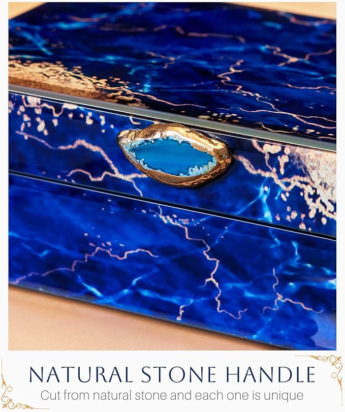 Homde Glass Decorative Storage Box: Set of 2 Boxes for Home Decor - Large Organizer with Lids for Decorations-Ruum Studio Home