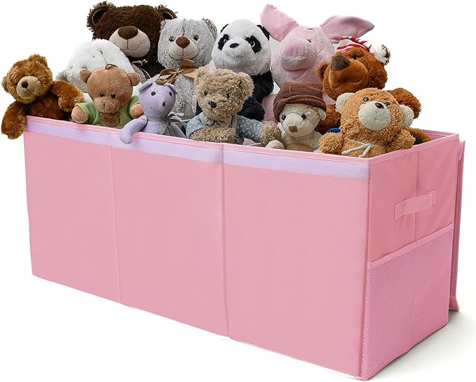 Extra Large Toy Storage Organizer with Lid - Sturdy, Collapsible Toy Chest Storage Box Design - Toys Bin with Dividers for Kids, Nursery, Bedroom, Playroom 37"x16"x14"-Ruum Studio Home