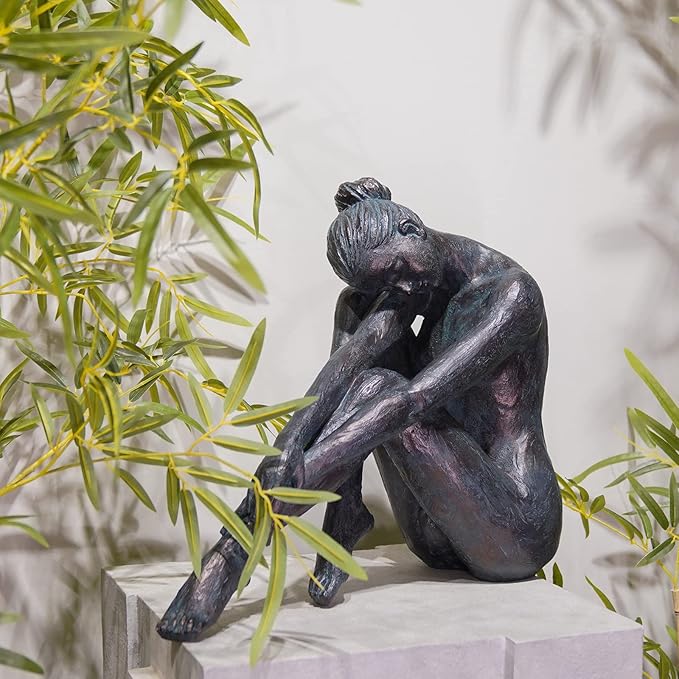 Guichifun Yoga Dancer Statue Home Decoration - Resin Bronze Sculpture Modern Creative Home Garden Statue Handicrafts Art Ware Home Décor Office Room or Outdoor Garden Gifts 16.3 x 7.15 x 13.9 Inch-Ruum Studio Home