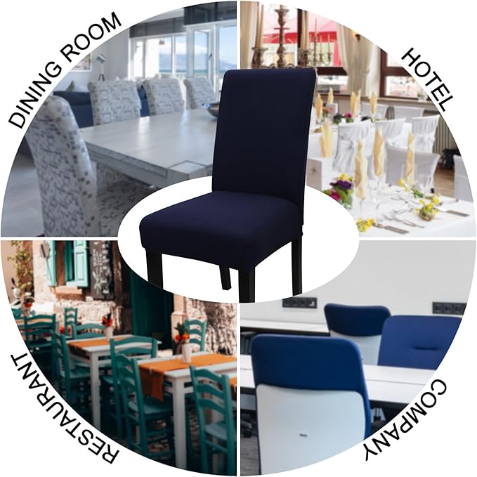 JQinHome 4 Pcs Dining Chair Slipcover, High Stretch Removable Washable Chair Seat Protector Cover for Home Party Hotel Wedding Ceremony-Ruum Studio Home