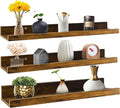 Giftgarden 24 Inch Floating Shelves Wall Mounted Set of 3, Rustic Large Wall Shelves Picture Ledge Shelf for Bedroom Living Room Bathroom Kitchen, 3 Different Sizes-Ruum Studio Home